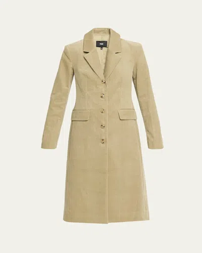 Paige Trexi Long Corduroy Coat In Neutral