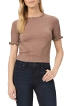 Paige Triste Wool-blend Top In Brown W/ Gold Metallic