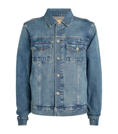 Paige Trucker Denim Jacket In Blue