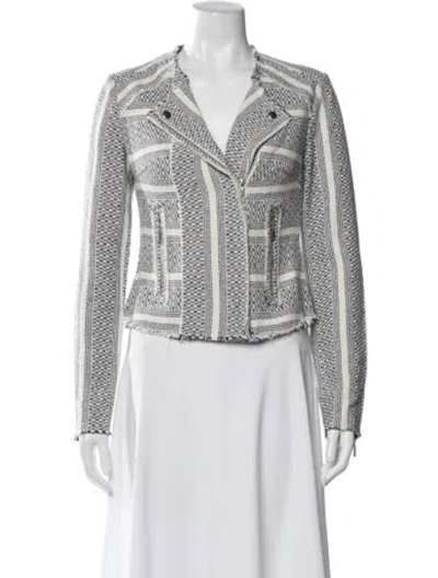 Pre-owned Paige Tweed Pattern Biker Jacket W/ Tags In Multi