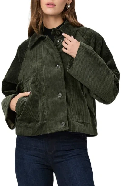 Paige Tylee Boxy Corduroy Jacket In Green