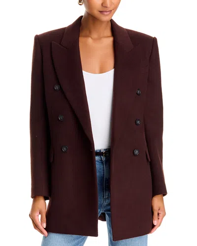 Paige Uma Double Breasted Coat In Burgundy