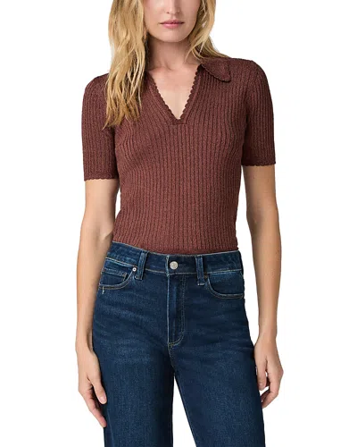 Paige Una Cotton Blend Ribbed Knit Top In Animal Print