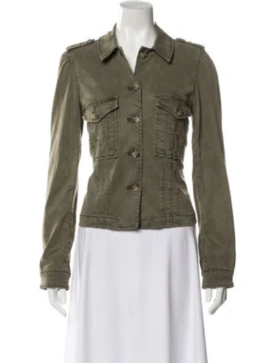 Pre-owned Paige Utility Jacket In Green