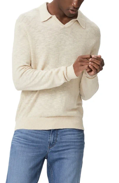 Paige Men's Valdez Cotton-blend Polo Sweater In Tan Ceramic