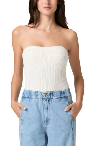 Paige Valentine Strapless Rib Top In White