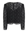 Paige Velvet Jacquard Amaya Blouse In Black