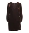 Paige Lawry Draped Velour Mini Dress In Brown