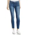 Paige Verdugo Ankle Piping Raw Hem Jean In Indigo/cream In Multi