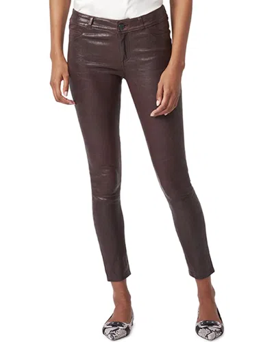 Paige Verdugo Leather Ankle Jean In Black