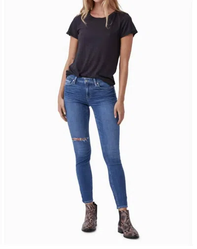 Paige Verdugo Ripped Ankle Skinny Jeans In Roadhouse Destructed In Blue