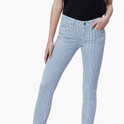 Paige Verdugo Ultra Skinny Jeans In White/navy In Blue