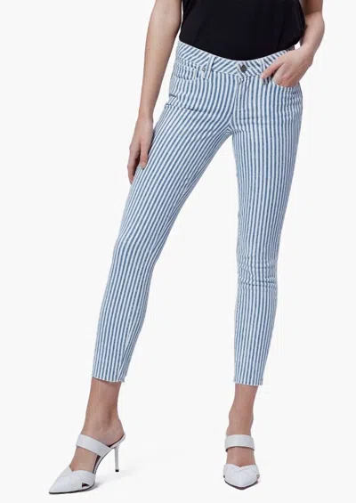 Paige Verdugo Ultra Skinny Jeans In White/navy In Multi