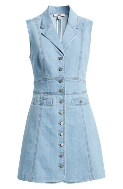 Paige Via Sleeveless Denim Minidress In Jocelyn