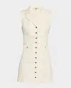 Paige Vida Button Front Mini Dress In Toasted Ecru