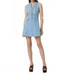 Paige Via Sleeveless Denim Minidress In Blue