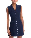 Paige Vida Sleeveless Button Front Denim Minidress In Vintage Navy Tide