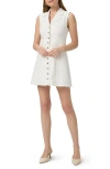 Paige Vida Sleeveless Button Front Denim Minidress In Brown
