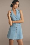 PAIGE VIDA SLEEVELESS DENIM MINI DRESS