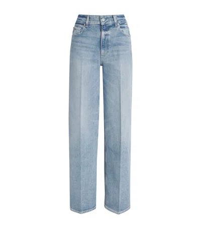 Paige Vintage Wash Sasha Wide-leg Jeans In Blue