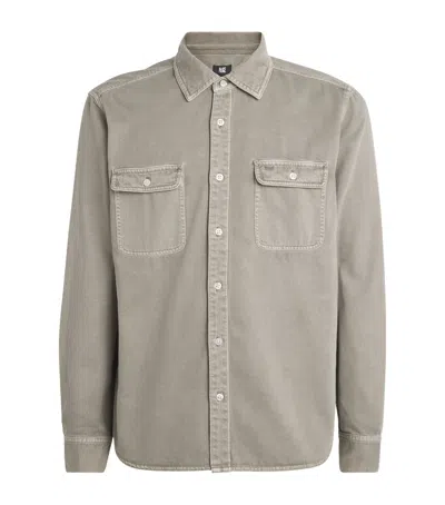 Paige Washed Twill Martin Shirt In Green