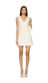 Paige Wells V Neck Mini Dress In 奶油色