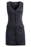 Paige Wells Sleeveless Button Front Sheath Dress In Black