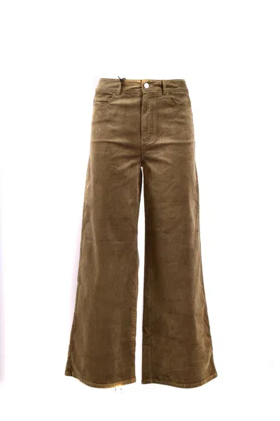 Paige Wide-leg Corduroy Jeans With High Waist And Design