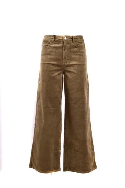 PAIGE PAIGE WIDE-LEG CORDUROY JEANS WITH HIGH WAIST AND DESIGN