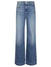 Paige Wide-leg High Waist Denim Jeans With Subtle Fading In Blue