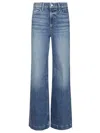 Paige Wide-leg High Waist Denim Jeans With Subtle Fading In Blue