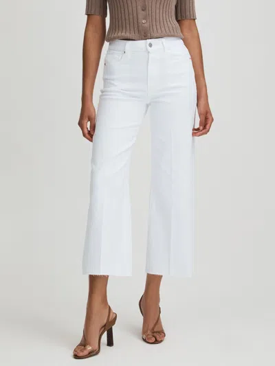 Paige Wide Leg Raw Hem Cropped Jeans