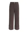 Paige Wide-leg Sasha Ankle Jeans In Brown