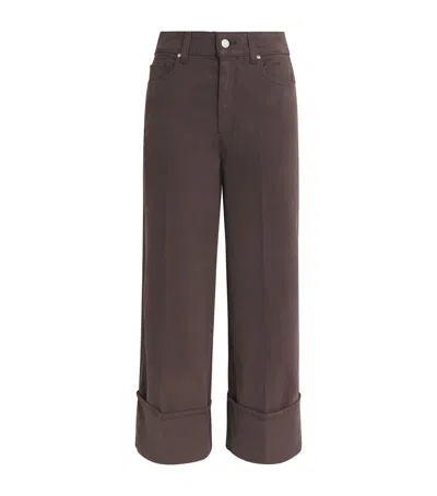 Paige Wide-leg Sasha Ankle Jeans In Brown