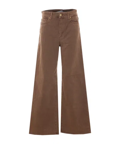 Paige Wide-leg Jeans In Brown