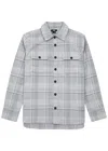 Paige Wilbur Plaid Flannel Button-up Overshirt In Grey
