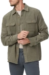 Paige Wilbur Cotton Twill Overshirt In Shaded Olive