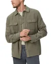 Paige Wilbur Cotton Twill Overshirt In Shaded Glen