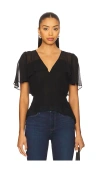 Paige Willa Ruffle Shirt In Black