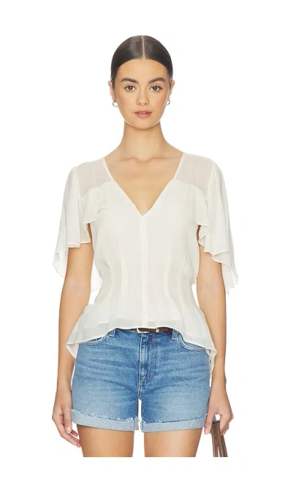 Paige Willa Blouse Top In White