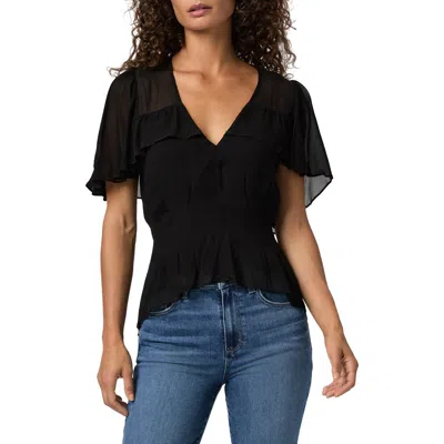Paige Willa Ruffle Shirt In Black