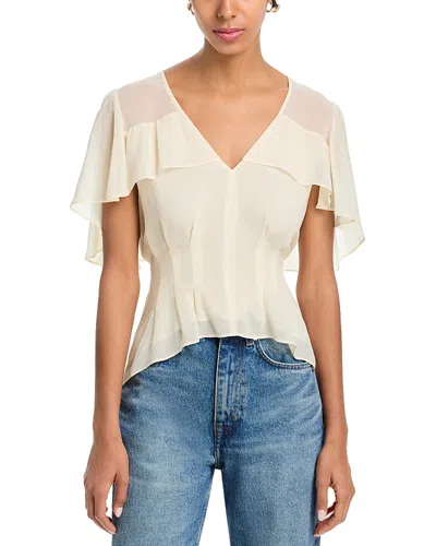 Paige Willa Silk Blouse In White