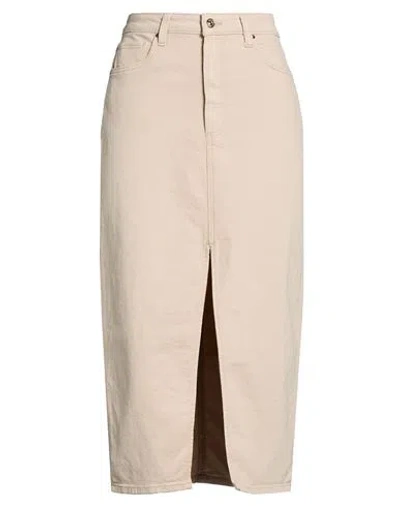 Paige Woman Denim Skirt Beige Size 28 Cotton, Elastane In Sand