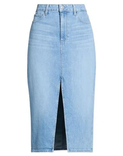 Paige Woman Denim Skirt Blue Size 24 Cotton, Elastane