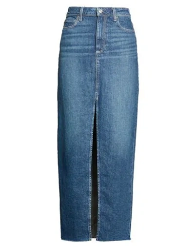 Paige Woman Denim Skirt Blue Size 25 Cotton, Elastane