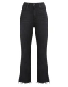 Paige Black Denim Crop Jeans In Black
