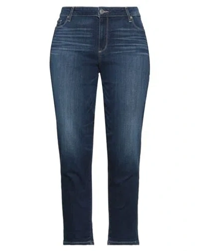 PAIGE PAIGE WOMAN JEANS BLUE SIZE 26 COTTON, POLYESTER, ELASTANE