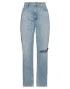 Paige Stella Womens Distressed Released Hem Straight Leg Jeans In Blue