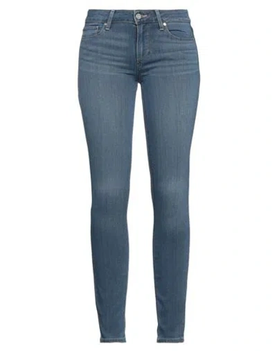 PAIGE PAIGE WOMAN JEANS BLUE SIZE 30 RAYON, COTTON, POLYESTER, ELASTANE
