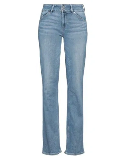 PAIGE PAIGE WOMAN JEANS BLUE SIZE 31 COTTON, POLYESTER, ELASTANE